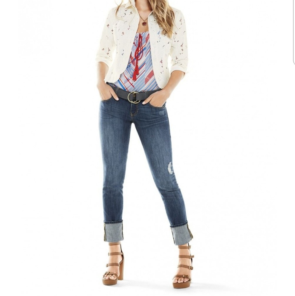 CAbi Cream Jacket with Floral Accents